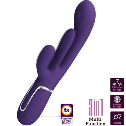PRETTY LOVE - VIBRATOR TRIPLU IEPURE SHANIA MULTIFUNCȚIONAL MOV