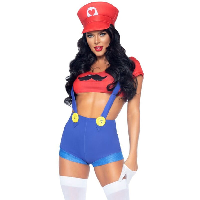 LEG AVENUE - COSTUM SEXY MARIO BROS ROȘU/ALBASTRU S