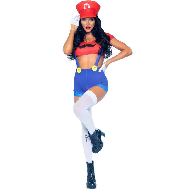LEG AVENUE - COSTUM SEXY MARIO BROS ROȘU/ALBASTRU M