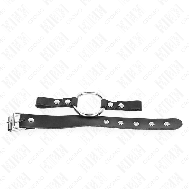 KINK - INEL DE PENIS DIN PIELE CU ÎNCHIDERE CU CATARĂ 22 X 2 CM CU INEL METALIC 4 CM
