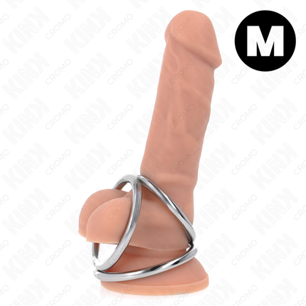 KINK - INEL TRIPLU DIN METAL CROMAT PENTRU PENIS 3,8 CM - 5 CM MODEL 2