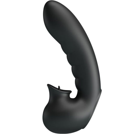 PRETTY LOVE - HUSA VIBRATOARE PENTRU DEGET HOBGOBLIN 12 VIBRAȚII + STIMULATOR DE CLITORIS NEGRU