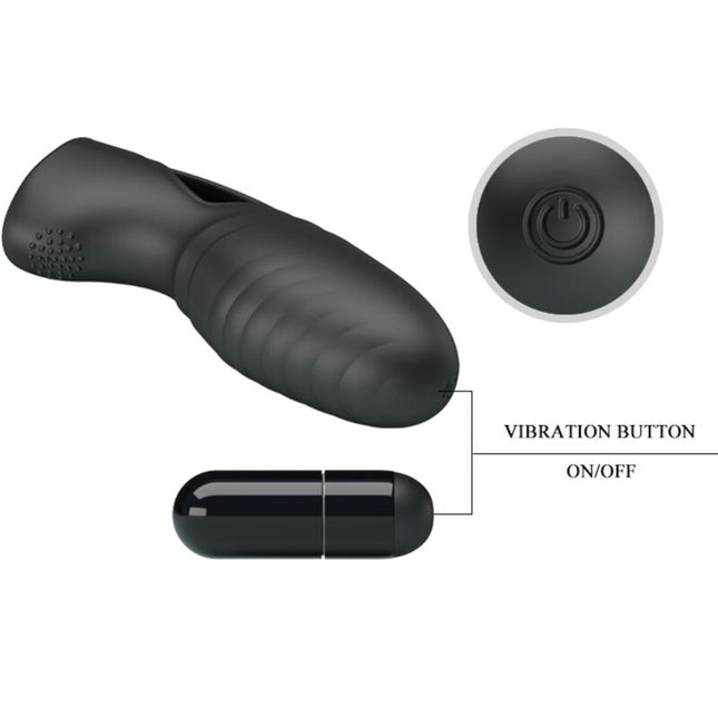 PRETTY LOVE - VIBRATOR PENTRU DEGET ALAN DIN SILICON, NEGRU