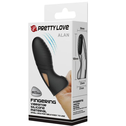 PRETTY LOVE - VIBRATOR PENTRU DEGET ALAN DIN SILICON, NEGRU