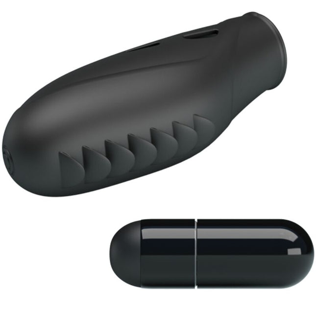 PRETTY LOVE - VIBRATOR PENTRU DEGET GILO DIN SILICON NEGRU