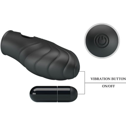 PRETTY LOVE - VIBRATOR PENTRU DEGET DIN SILICON LICH NEGRU