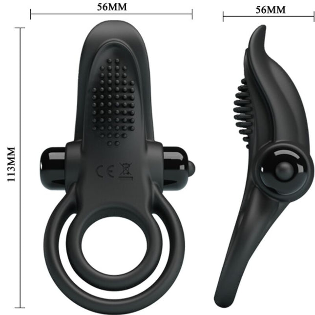 PRETTY LOVE - INEL VIBRATOR DUBLU + STIMULATOR DE CLITORIS 10 VIBRAȚII NEGRU