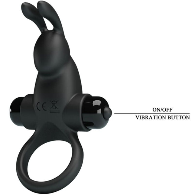 PRETTY LOVE - INEL VIBRATOR + STIMULATOR DE CLITORIS IEPURE 10 VIBRAȚII NEGRU