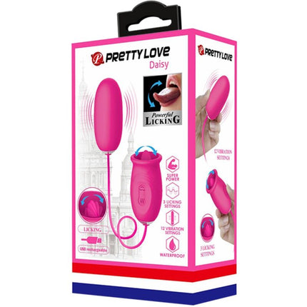 PRETTY LOVE - OU VIBRATOR DAISY + LIMBĂ ROZ PENTRU STIMULAREA CLITORISULUI