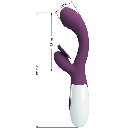 PRETTY LOVE - VIBRATOR BUTTERFLY KISS RABBIT ȘI STIMULATOR PUNCT G MOV