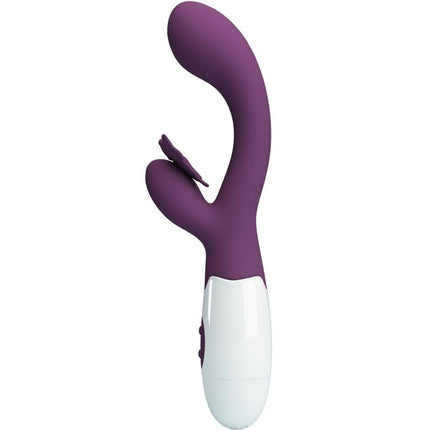 PRETTY LOVE - VIBRATOR BUTTERFLY KISS RABBIT ȘI STIMULATOR PUNCT G MOV