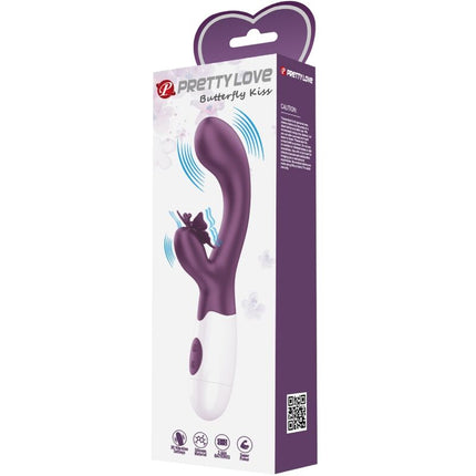 PRETTY LOVE - VIBRATOR BUTTERFLY KISS RABBIT ȘI STIMULATOR PUNCT G MOV