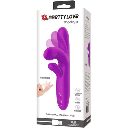 PRETTY LOVE - VIBRATOR MULTIFUNCȚIONAL ANGELIQUE + STIMULATOR DE CLITORIS VIOLET