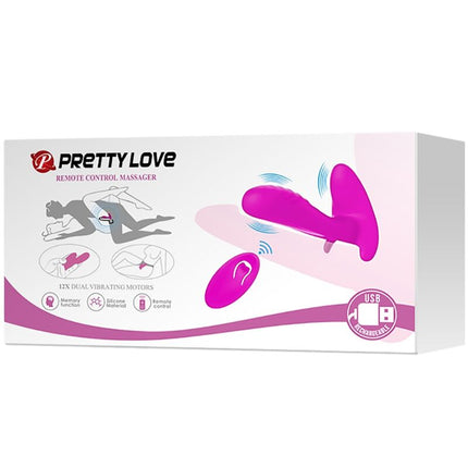 PRETTY LOVE - MASSAGER & VIBRATOR 12 VIBRATIONS REMOTE CONTROL PURPLE