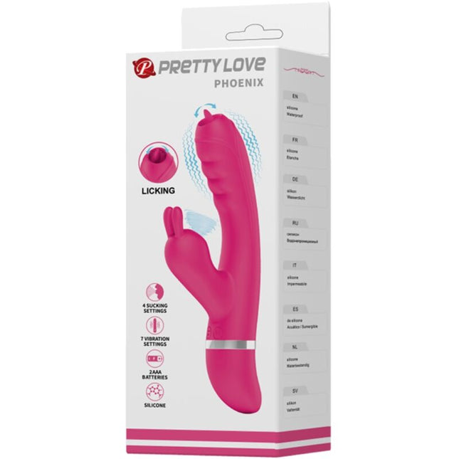 PRETTY LOVE - VIBRATOR MULTIFUNCȚIONAL IEPURE PHOENIX ROZ