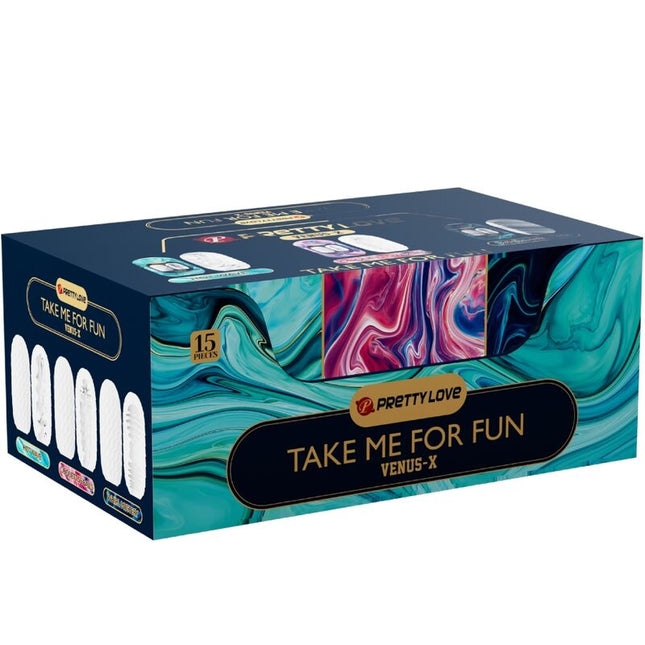 PRETTY LOVE - VENUS X 15 MASTURBATOARE MASCULINE DIN SILICON ALBE