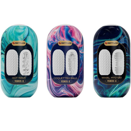 PRETTY LOVE - VENUS X 15 MASTURBATOARE MASCULINE DIN SILICON ALBE