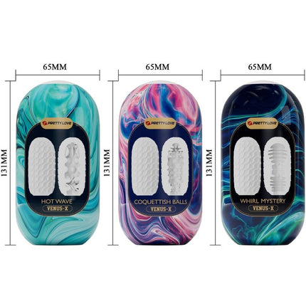 PRETTY LOVE - VENUS X 15 MASTURBATOARE MASCULINE DIN SILICON ALBE