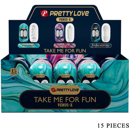 PRETTY LOVE - VENUS X 15 MASTURBATOARE MASCULINE DIN SILICON ALBE