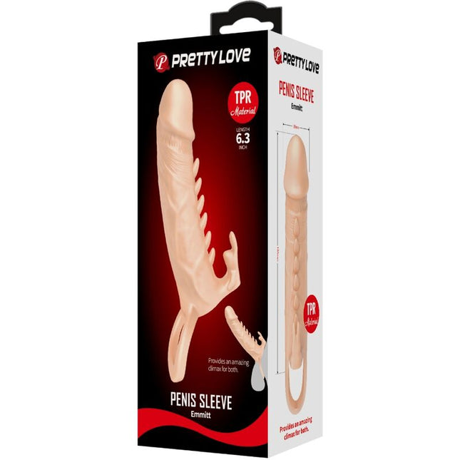 PRETTY LOVE - EMMIT PENIS SLEEVE + STIMULATOR DE CLITORIS FLESH