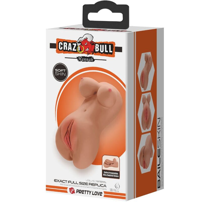 CRAZY BULL - HANNAH MASTURBATOR DUBLU CU VAGIN ȘI ANUS, MULATĂ REALISTĂ