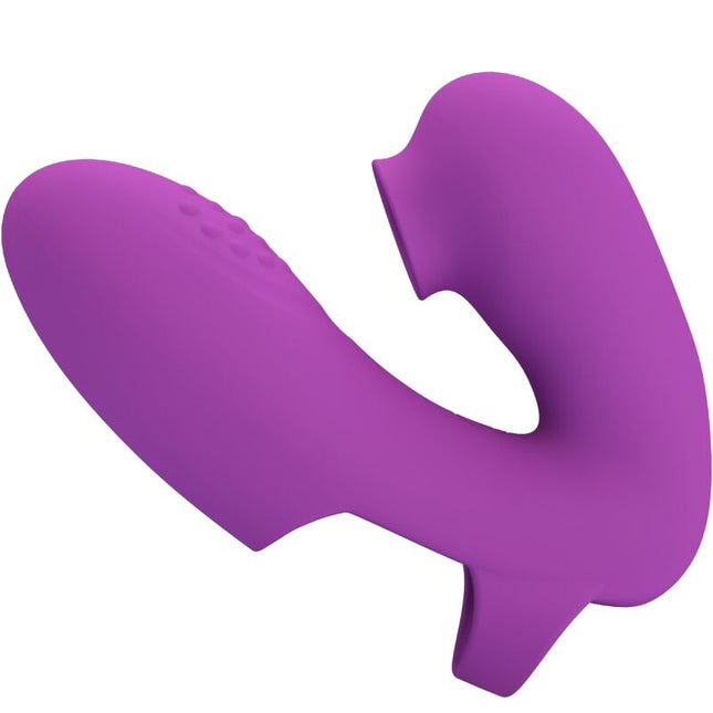 PRETTY LOVE - VIBRATOR PENTRU DEGET ATHENA CU STIMULATOR DE CLITORIS MOV