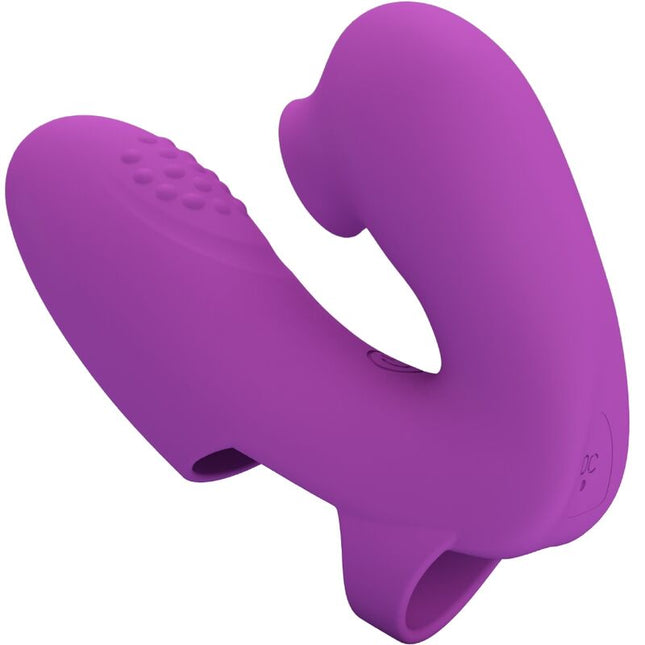 PRETTY LOVE - VIBRATOR PENTRU DEGET ATHENA CU STIMULATOR DE CLITORIS MOV