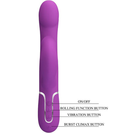 PRETTY LOVE - 4 IN 1 MULTIFUNCTION VIBRATOR & STIMULATOR PURPLE