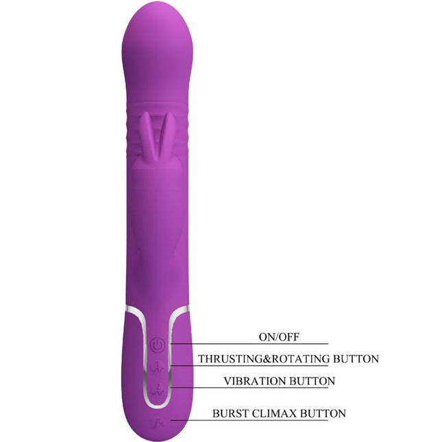 PRETTY LOVE - VIBRATOR IEPURE MULTIFUNCȚIONAL COALE 4 ÎN 1 MOV