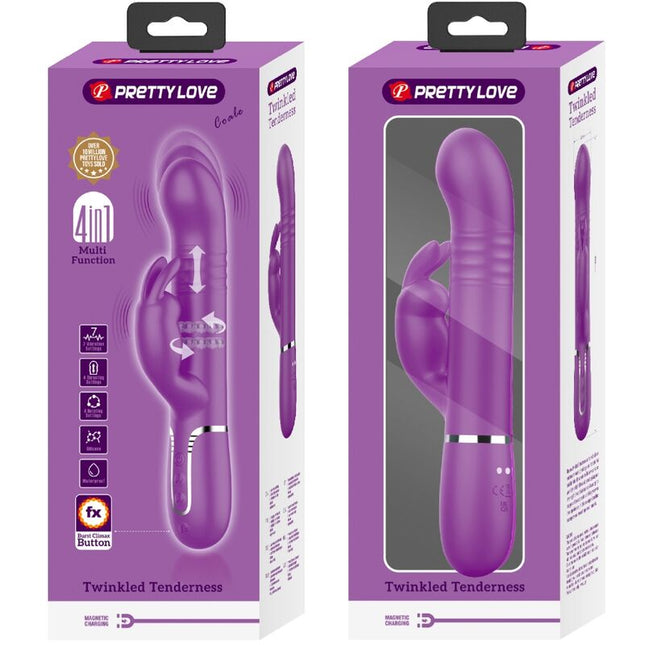 PRETTY LOVE - VIBRATOR IEPURE MULTIFUNCȚIONAL COALE 4 ÎN 1 MOV
