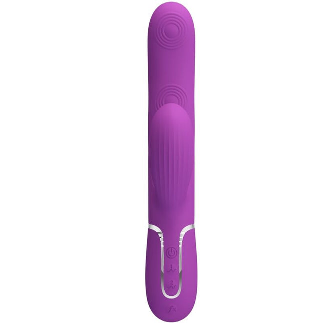 PRETTY LOVE - VIBRATOR PERLITA 3 ÎN 1 MULTIFUNCȚIONAL ÎN FORMĂ DE IEPURE, MOV
