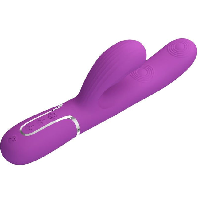 PRETTY LOVE - VIBRATOR PERLITA 3 ÎN 1 MULTIFUNCȚIONAL ÎN FORMĂ DE IEPURE, MOV