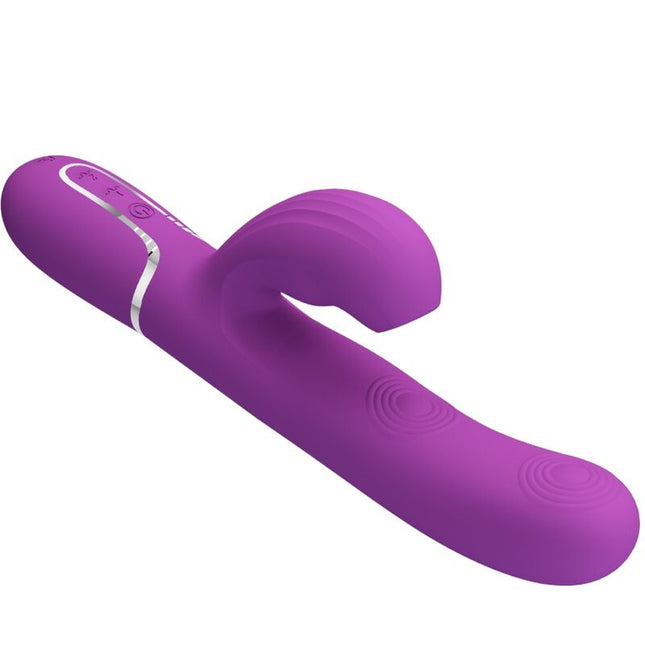 PRETTY LOVE - VIBRATOR PERLITA 3 ÎN 1 MULTIFUNCȚIONAL ÎN FORMĂ DE IEPURE, MOV