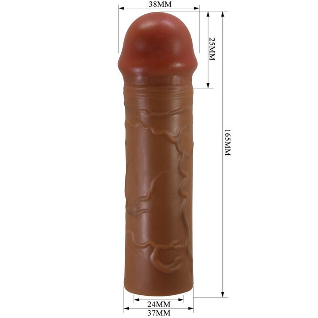 PRETTY LOVE - MANȘON PENTRU PENIS NILE CU EXTENSIE DE 2,5 CM MULATTO