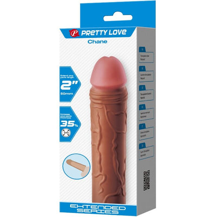 PRETTY LOVE - MÂNĂ CHANE PENTRU PENIS CU EXTENSIE DE 5 CM MULATTO