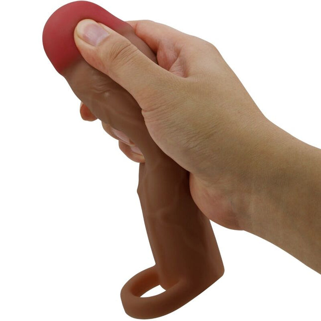 PRETTY LOVE - MÂNECĂ PENTRU PENIS HANI CU EXTENSIE DE 5 CM MULATTO