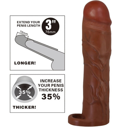 PRETTY LOVE - MÂNĂ PENTRU PENIS GERD CU EXTENSIE DE 7,6 CM MULATTO