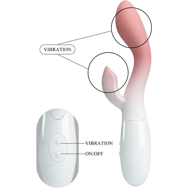PRETTY LOVE - VIBRATOR BRIGHTY G-SPOT + STIMULATOR DE CLITORIS 30 VIBRAȚII ROZ