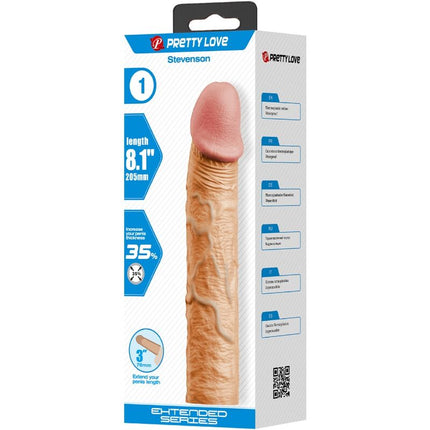 PRETTY LOVE - MÂNECĂ PENTRU PENIS STEVENSON CU EXTENSIE FLESH DE 7,6 CM