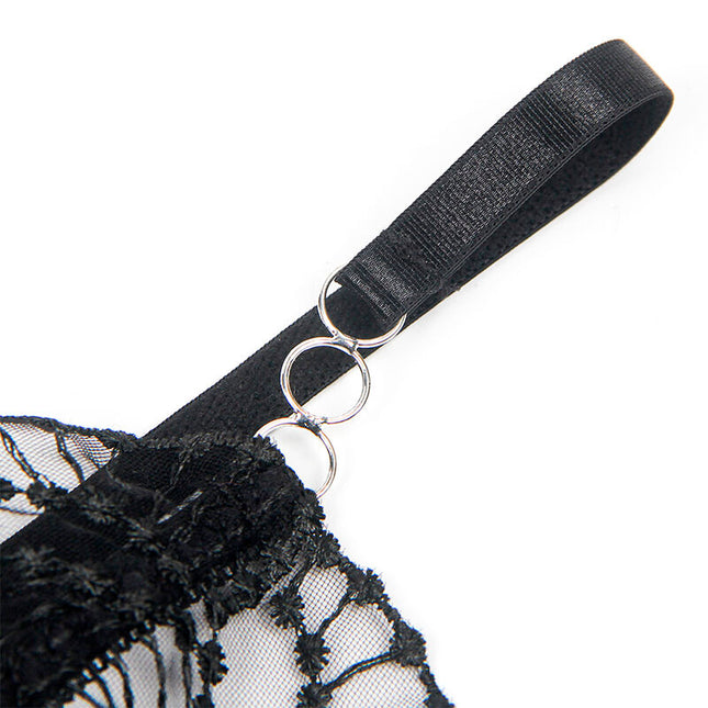 SUBBLIME - 955229 BODY TRANSPARENT CU DANTELĂ GOALĂ NEGRU L/XL