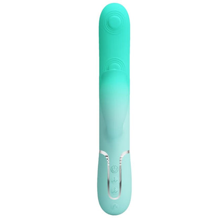 PRETTY LOVE - VIBRATOR MULTIFUNCȚIONAL GIGI ÎN FORMĂ DE IEPURE VERDE ACVATIC