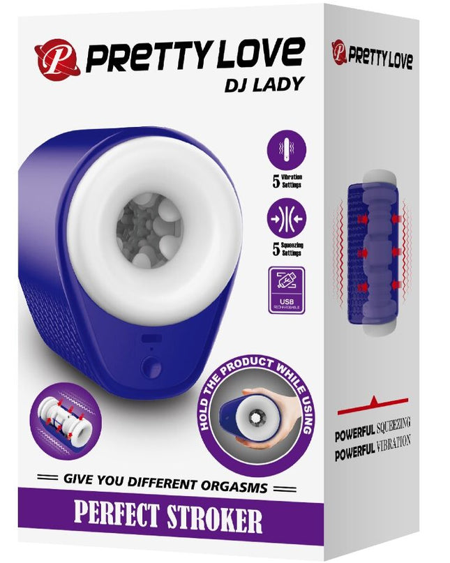 PRETTY LOVE - MASTURBATOR DJ LADY PENTRU BĂRBAȚI CU VIBRAȚII 5 SETĂRI MOV
