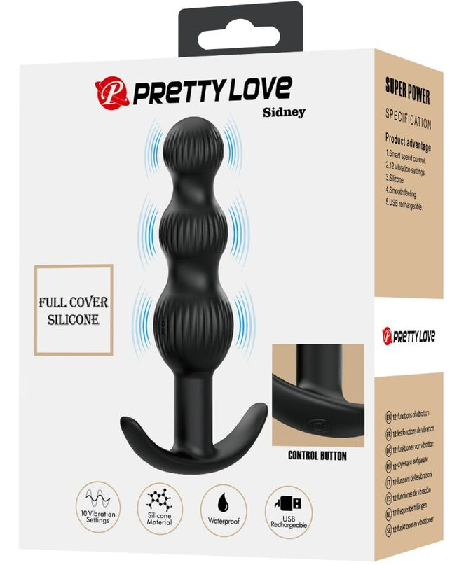 PRETTY LOVE - VIBRATOR ANAL SIDNEY 10 VIBRAȚII NEGRU