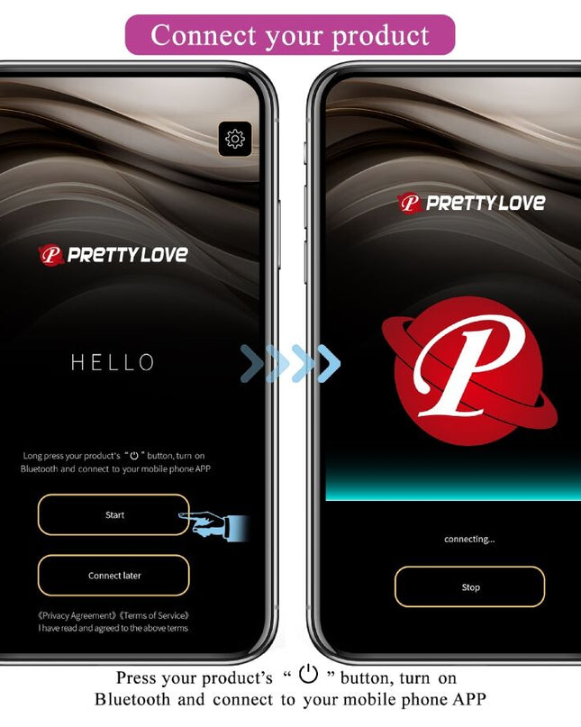 PRETTY LOVE - VIBRATOR LEVIATHAN CONTROLAT PRIN APLICAȚIE VIOLET