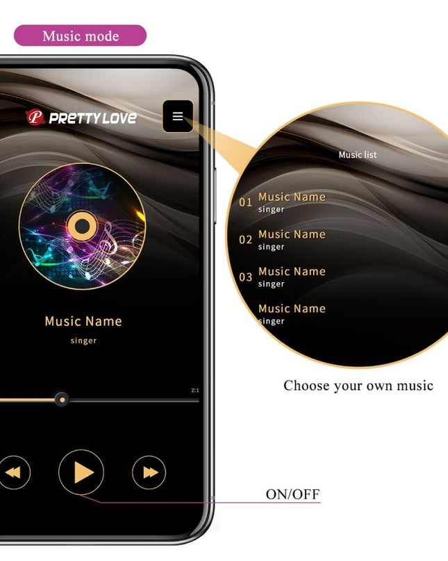 PRETTY LOVE - VIBRATOR LEVIATHAN CONTROLAT PRIN APLICAȚIE VIOLET