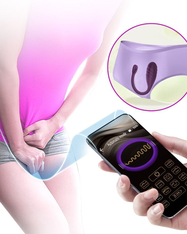 PRETTY LOVE - VIBRATOR LEVIATHAN CONTROLAT PRIN APLICAȚIE VIOLET