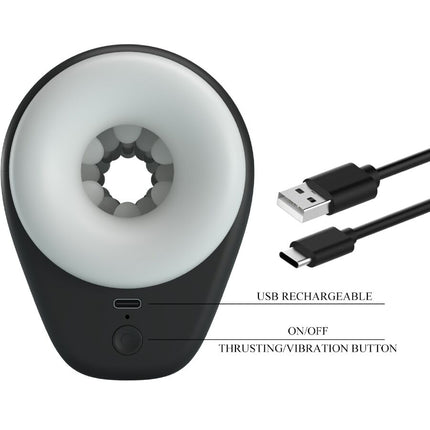 PRETTY LOVE - MASTURBATOR MASCULIN DJ GIRL CU VIBRAȚII 5 SETĂRI NEGRU