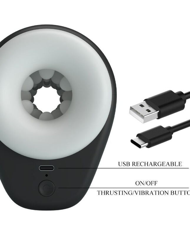 PRETTY LOVE - MASTURBATOR MASCULIN DJ GIRL CU VIBRAȚII 5 SETĂRI NEGRU