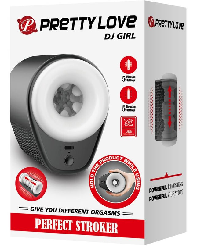 PRETTY LOVE - MASTURBATOR MASCULIN DJ GIRL CU VIBRAȚII 5 SETĂRI NEGRU