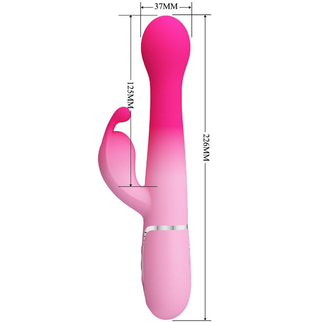 PRETTY LOVE - VIBRATOR DEJON 3 ÎN 1 MULTIFUNCȚIONAL ÎN FORMĂ DE IEPURE ROZ